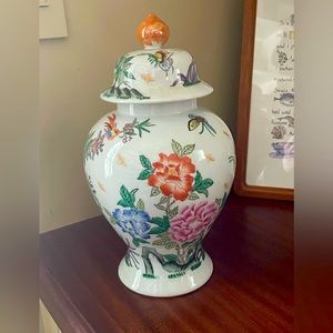 Vintage Ginger Jar Butterflies & Flowers